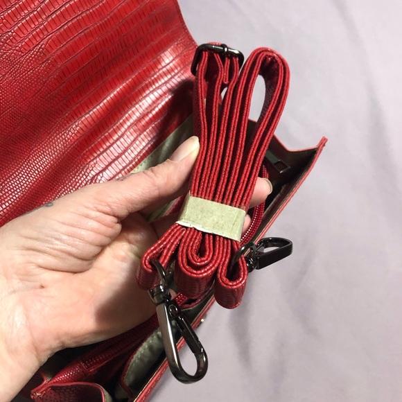 Cleo Red Chain Handle Purse - Picture 10 of 12